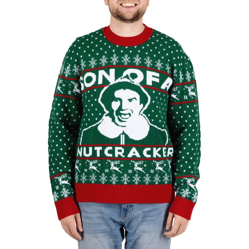 Elf Movie Son of a Nutcracker Holiday Crewneck Sweater Green Mens XXL NWT